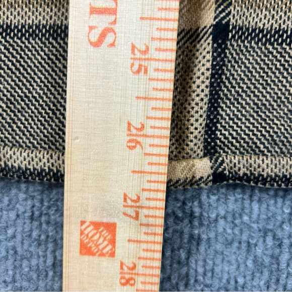 Express Plaid Flannel Shirt Mens Large Brown Tan Cotton Button Up Casual - Picture 9 of 11